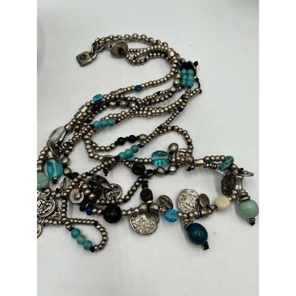 Uno de 50 Long Turquoise w/ Sea Charms "Ocean" Beaded Long Layered Necklace - Picture 6 of 12